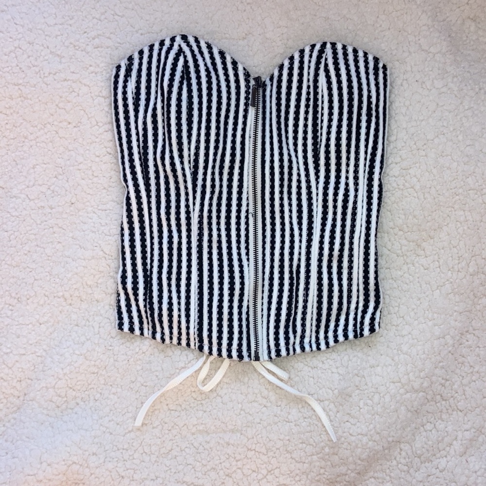 Corset Top Black and White